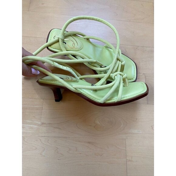 SAM Edelman Bnwot "Dia" Ankle Strap Kitten Heel Women Sz 6 New Lime - Picture 5 of 8